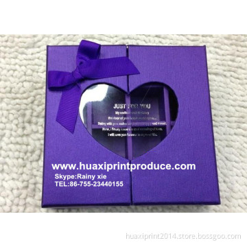square purple chocolate boxes